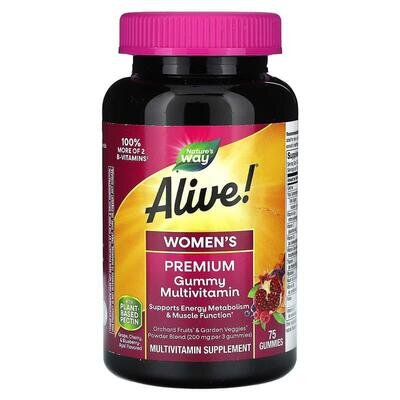 Мультивітаміни для жінок Nature's Way Alive! Womens Premium, 75 жувальних таблеток