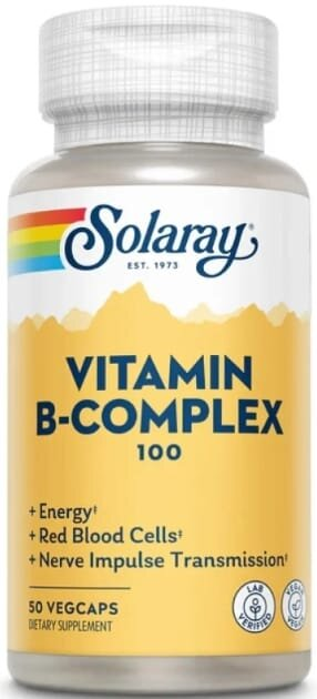 Вітаміни групи В Solaray Vitamin B-Complex 100, 50 вегетаріанських капсул