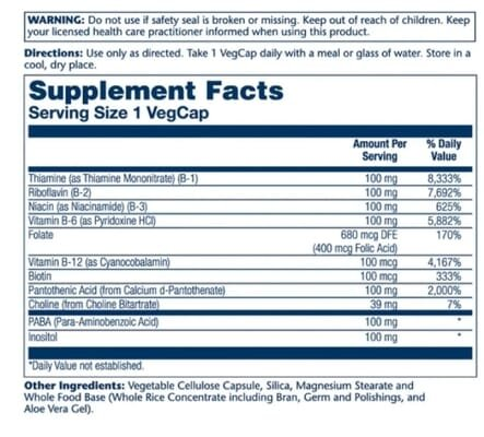 Вітаміни групи В Solaray Vitamin B-Complex 100, 50 вегетаріанських капсул