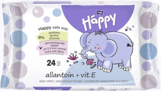 Серветки вологі Bella Baby Happy Alantoin + Vit.E дитячі, 24 шт