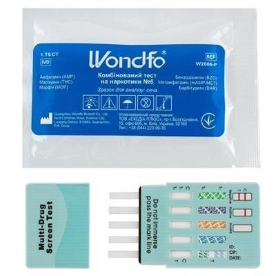 Тест Wondfo W2006-C для визначення 6 видів наркотиків, 1 штука