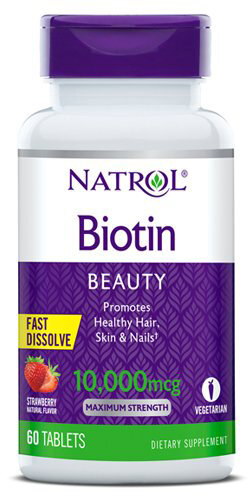Біотин Natrol Biotin 10000 мкг Straw, 60 таблеток