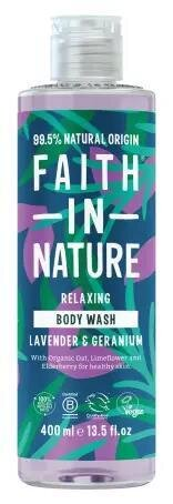Гель для душу Faith In Nature натуральний з лавандою та геранню, 400 мл