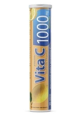 Віта C 1000 mg Activlab Vita C Лимонний смак, 20 шипучих таблеток