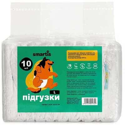 Підгузки-пояси Smartis для собак (сук), розмiр L, 10 штук