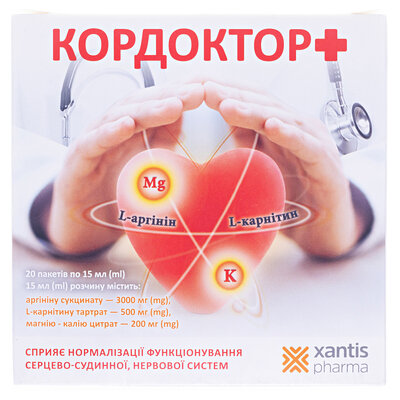 Кордоктор+ розчин д/внутр. застос. по 15 мл №20 у пак.