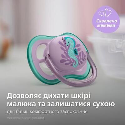 Пустушка силіконова Philips Avent Ultra Air SCF085/61 ортодонтична, 6-18 місяців, 2 шт