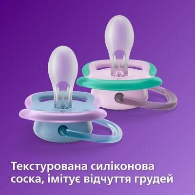 Пустушка силіконова Philips Avent Ultra Air SCF085/61 ортодонтична, 6-18 місяців, 2 шт