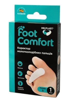 Корректор Milplast Foot Comfort молоткоподібних пальців, розмір S, пара