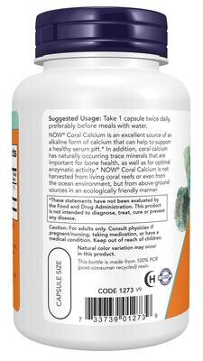 Кораловий Кальцій NOW Coral Calcium 1000 мг капсули №100