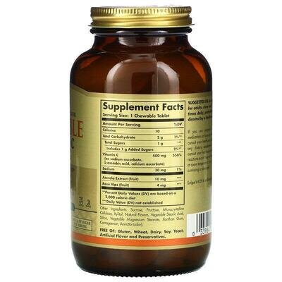 Вітамін С Solgar Vitamin C 500 мг зі смаком апельсину жувальні таблетки №90