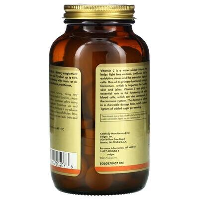 Вітамін С Solgar Vitamin C 500 мг зі смаком апельсину жувальні таблетки №90