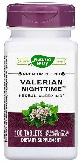 Валеріана Nature's Way Valerian Nighttime без присмаку, 100 таблеток