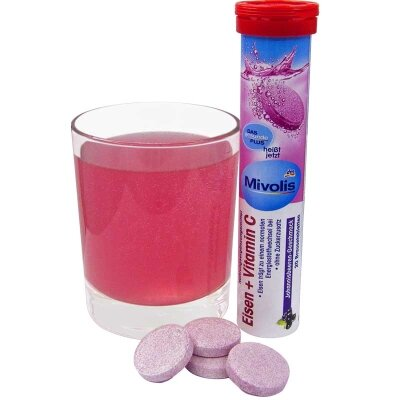 Залізо + Вітамін С Mivolis Eisen + Vitamin C таблетки шипучі №20