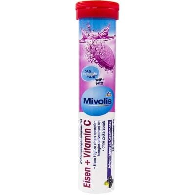Залізо + Вітамін С Mivolis Eisen + Vitamin C таблетки шипучі №20