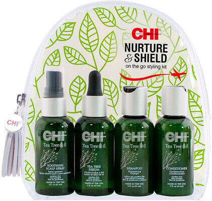 Набір дорожній CHI Nurture & Shield Kit Tea Tree Oil (шампунь 59 мл + кондиционер 59 мл + сироватка 59 мл + спрей 59 мл)