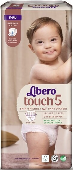 Підгузки-трусики Libero Touch Pants розмір 5, 10-14 кг, 34 шт