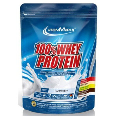 Протеїн IronMaxx 100% Whey Protein Малина, 500 г (пакет)