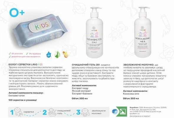 Гель для душу Lirio Kids 2 в 1 дитячий очищаючий, 500 мл