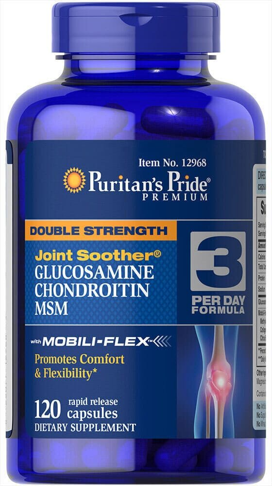 Глюкозамін хондроїтин та МСМ Puritan's Pride Double Strength Glucosamine Chondroitin MSM, 120 капсул