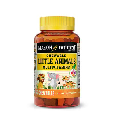 Мультивітаміни для дітей Mason Natural Little Animals Multivitamins, 60 жувальних таблеток