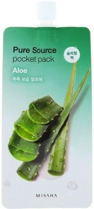 Маска для обличчя Missha Pure Source Pocket Pack Aloe нічна з алое, 10 мл