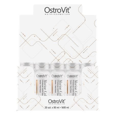 Колаген морський OstroVit Marine Collagen Shot кокос та персик, 20 шот по 80 мл