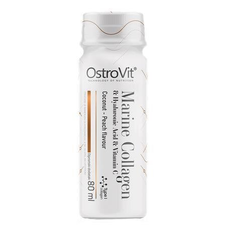 Колаген морський OstroVit Marine Collagen Shot кокос та персик, 20 шот по 80 мл