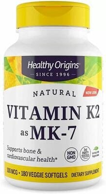 Вітамін K2 в формі MK7 Healthy Origins Vitamin K2 as MK7 100 мкг, 180 капсул