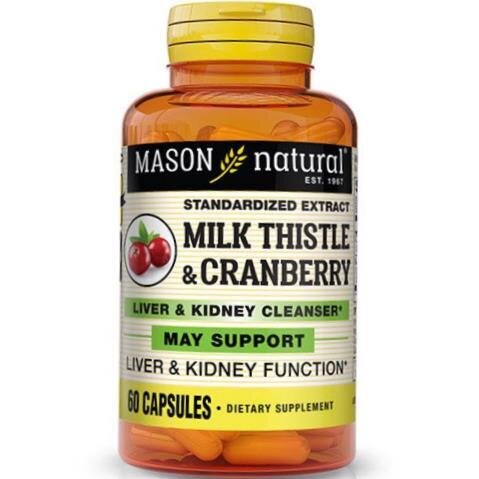 Розторопша з журавлиною Mason Natural Milk Thistle & Cranberry, 60 капсул