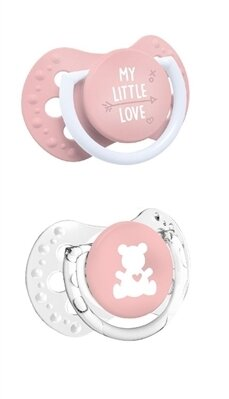 Пустушка силіконова Lovi My Little Love динамічна, 22/847girl, 0-2 місяці, 2 шт