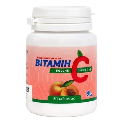 Вітамін С 500 мг таблетки жувальні персик №30 Ronpharm
