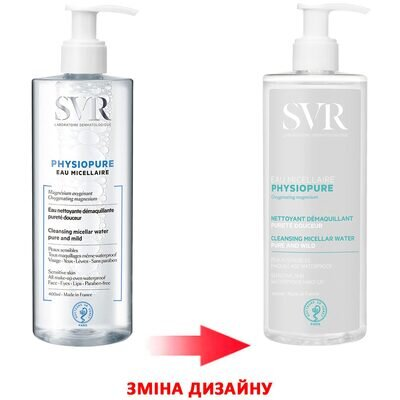 Міцелярна вода SVR Physiopure для всіх типів шкіри, у тому числі чутливої, 400 мл