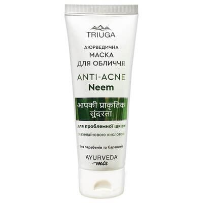 Маска для обличчя Triuga Anti-Acne Neem Аюрведична для проблемної шкіри, 75 мл