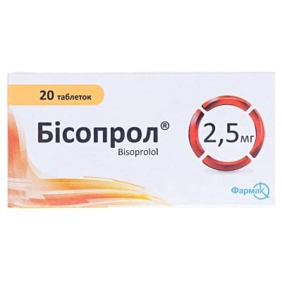 Бісопрол таблетки по 2.5 мг №20 (10х2)