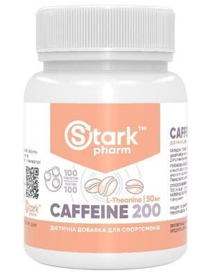 Кофеїн Stark Pharm Caffeine 200 мг, 100 таблеток