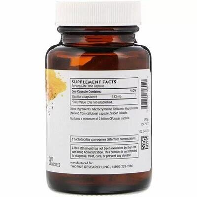 Пробіотик Thorne Research Bacillus Coagulans, 60 капсул