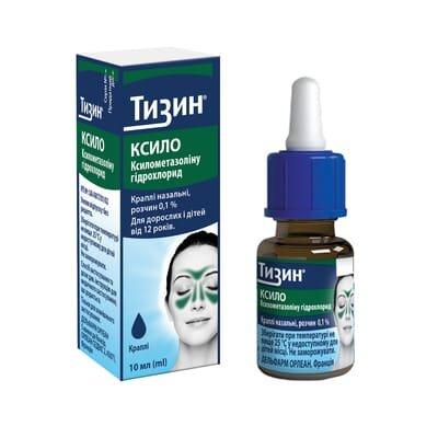 Тизин ксило краплі наз., р-н, 0.1 % по 10 мл у флак.
