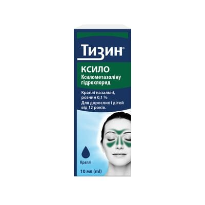 Тизин ксило краплі наз., р-н, 0.1 % по 10 мл у флак.