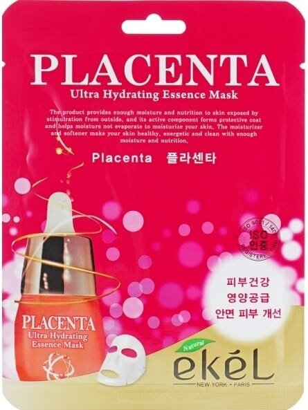 Маска тканинна для обличчя Ekel Placenta з плацентою, 25 мл