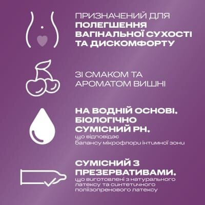 Інтимний гель-змазка Durex Play Cherry зі смаком та ароматом вишні (лубрикант), 50 мл