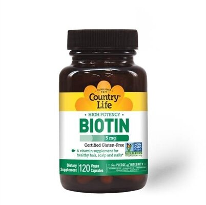 Біотин Country Life Biotin 5000 мкг, 120 капсул