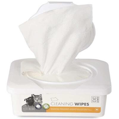 Серветки вологі M-Pets Pet Cleaning Wipes для шкіри та шерсті собак і котів будь-якого віку різних порід, 80 штук