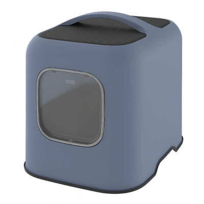 Туалет закритий Rotho MyPet Cat Toilet Biala ECO для котів з фільтром та совком у комплекті, колір синій