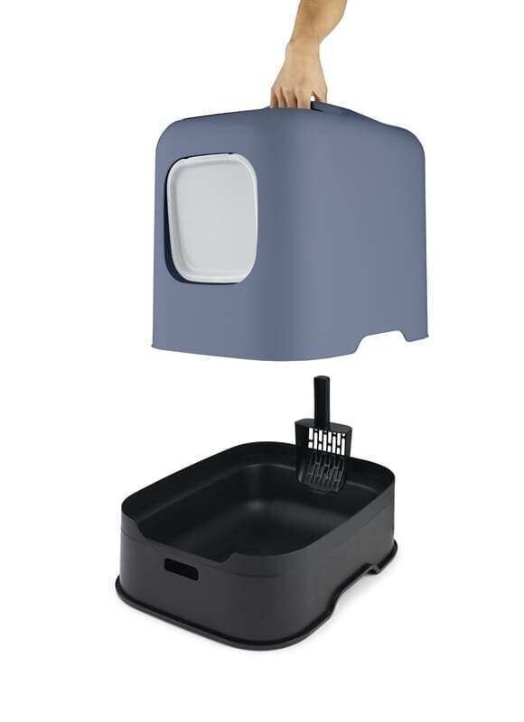Туалет закритий Rotho MyPet Cat Toilet Biala ECO для котів з фільтром та совком у комплекті, колір синій