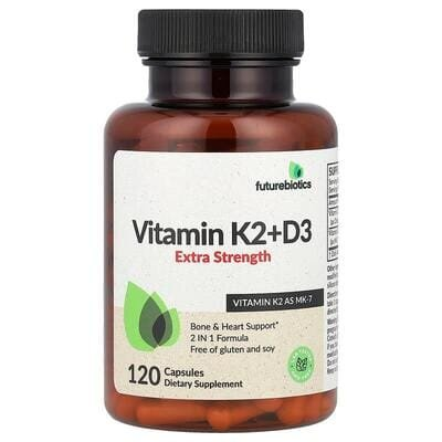 Вітамін Д3 + К2 Futurebiotics Vitamin D3 + К2 extra strength 10000 МО/120 мкг, 120 капсул