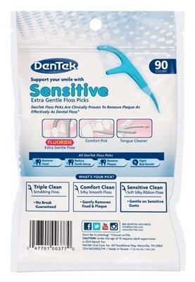 Флос-зубочистки DenTek Екстра м'які (Sensitive), 90 штук