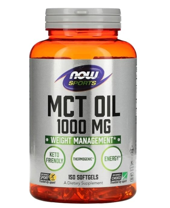 МСТ олія NOW Sports MCT Oil 1000 мг м'які капсули №150
