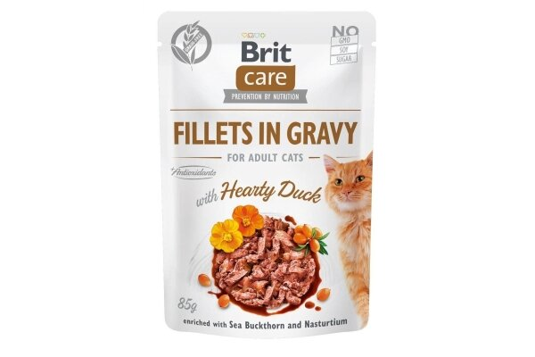 Корм вологий для кішок Brit Care Cat pouch зі смаком качки, 85 г