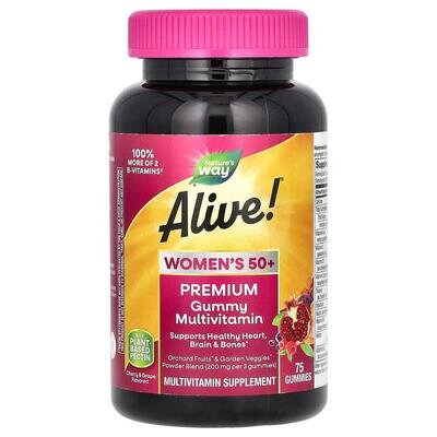Мультивітаміни для жінок 50+ Nature's Way Alive! Womens Gummy 50+, 75 жувальних таблеток